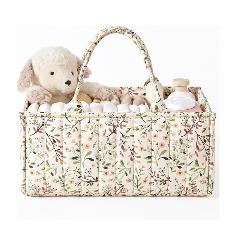 Baby Nursery Must Haves - AINY-Floral Diaper Caddy Organizer, Stylish Nursery