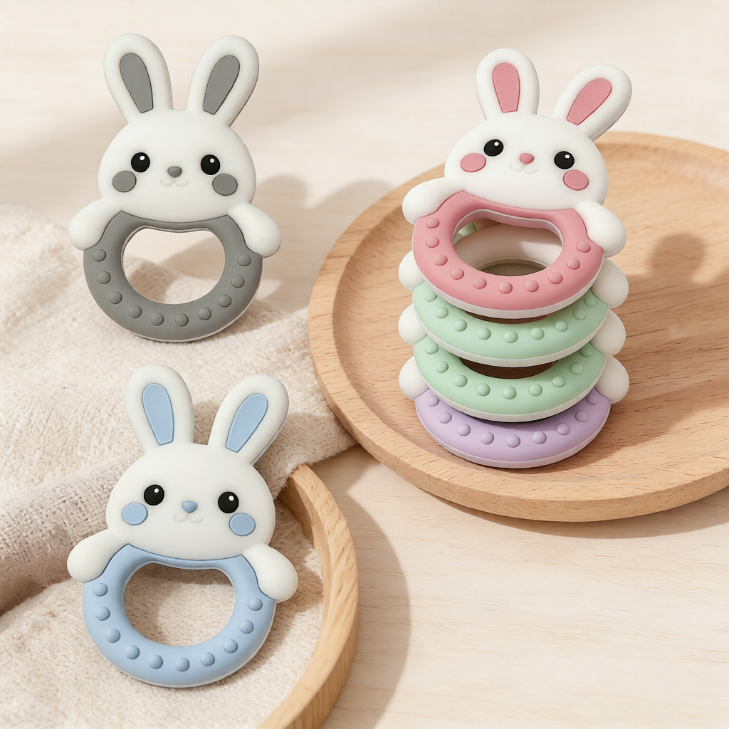 1Pcs Baby Teether Silicone Toy - Baby Nursery Hospital 评论和价格