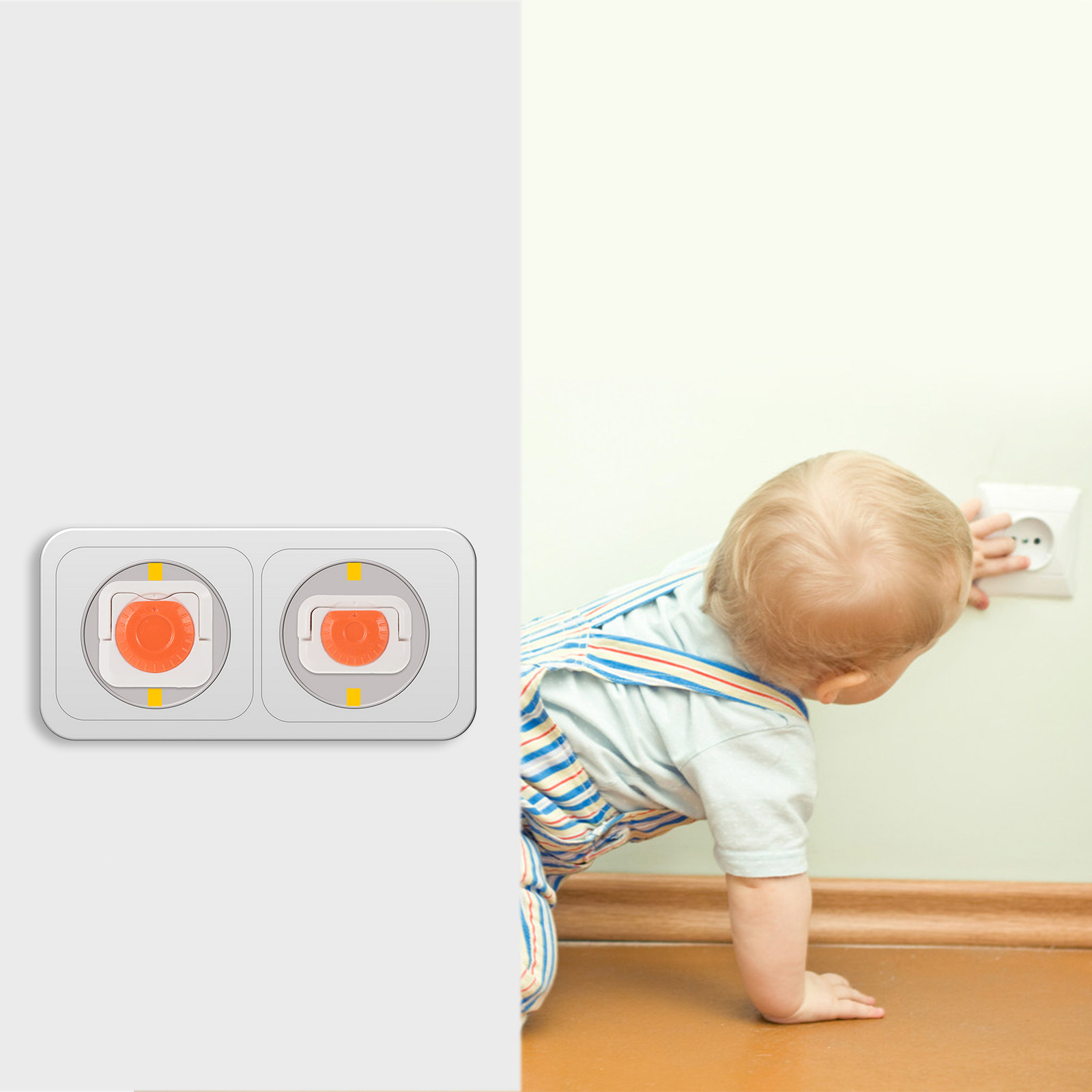 24Pcs Universal Fit Orange ABS - Outlet Cover Childproof 评论和价格
