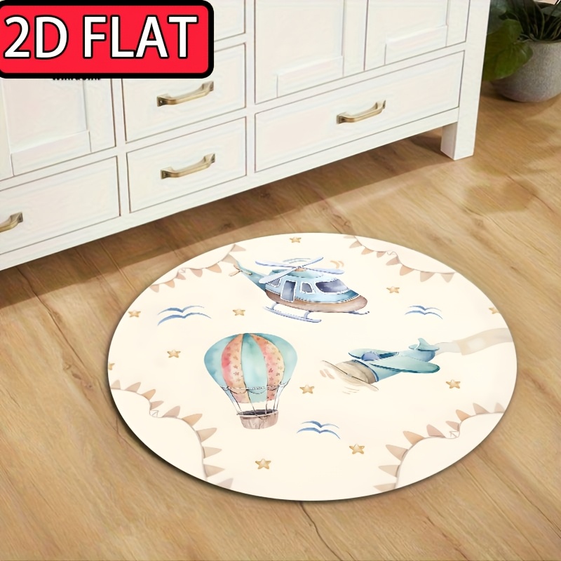 Whimsical Hot Air Balloon Airp - Baby Nursery Rug 评论和价格