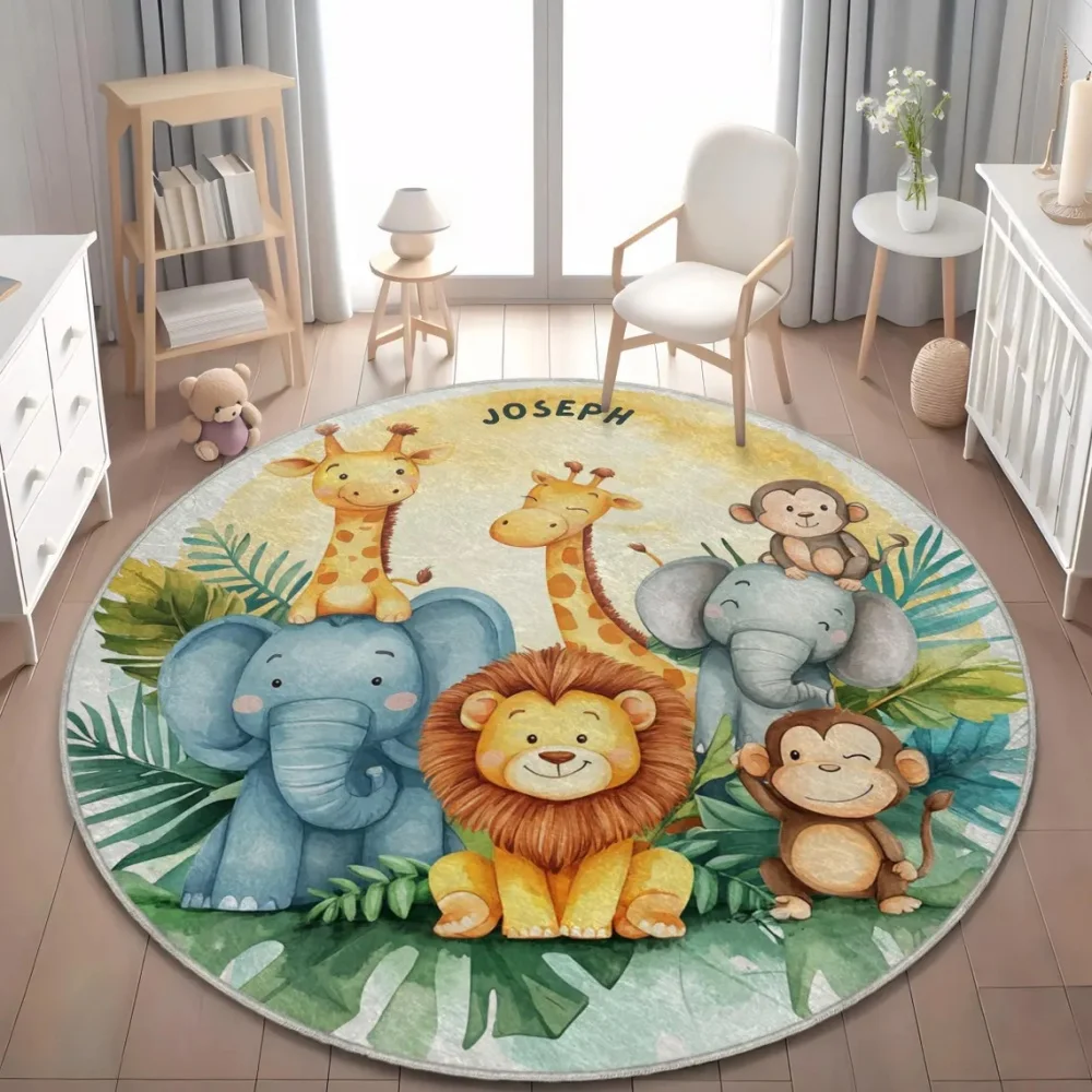 Wild Safari Animal Floor Mat G - Baby Nursery Rug 评论和价格