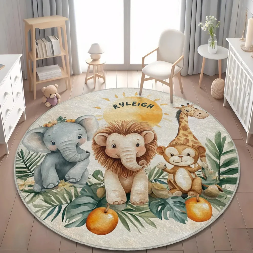 Wild Safari Animal Floor Mat G - Baby Nursery Rug 评论和价格