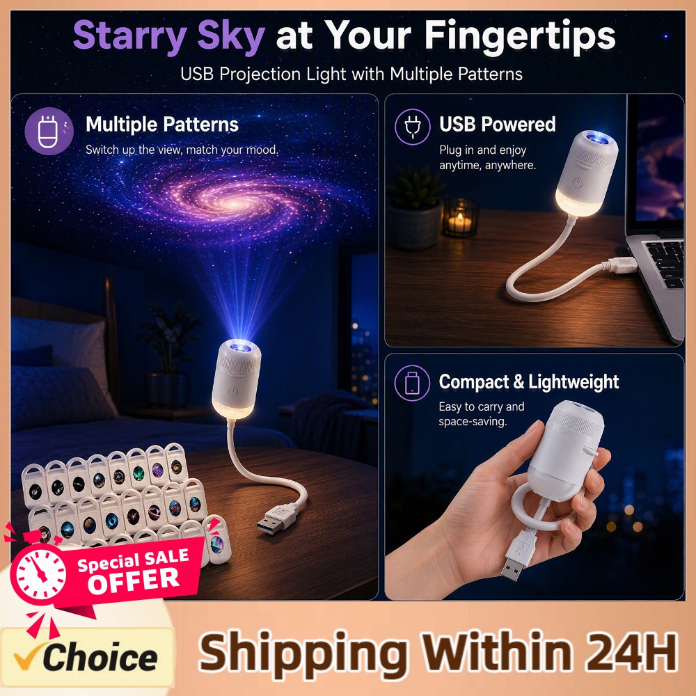 USB Starry Sky Projector Lamp  - Night Light Projector Stars 评论和价格