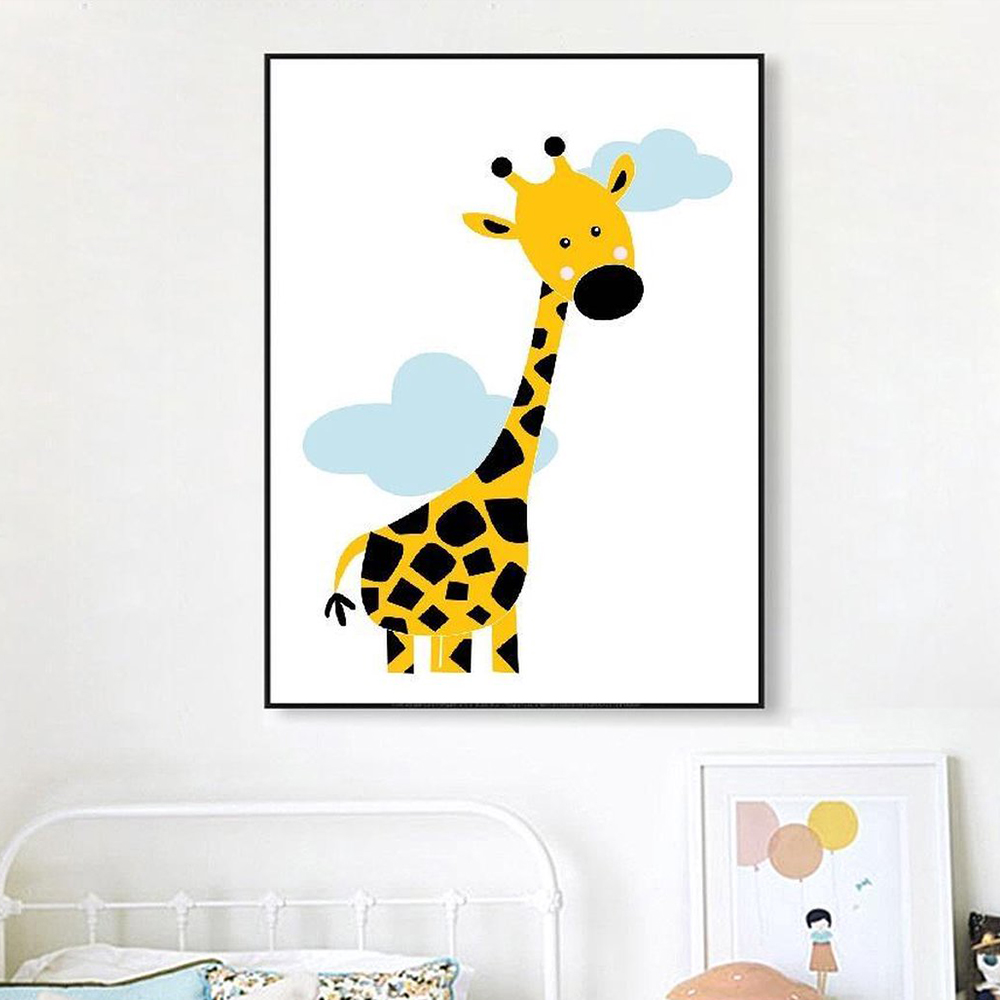 Cartoon Animal Posters Yellow  - Baby Nursery Yellow Walls 评论和价格