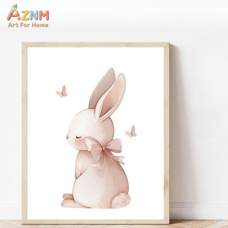 AZNM Soft Pink Watercolor Bunn - Baby Nursery Pink 评论和价格