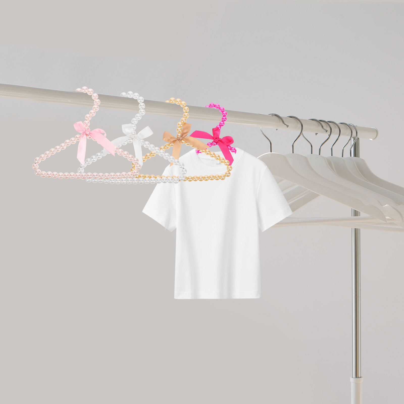 4Pcs Pearl Pet Clothes Hanger  - Baby Nursery Unisex 评论和价格