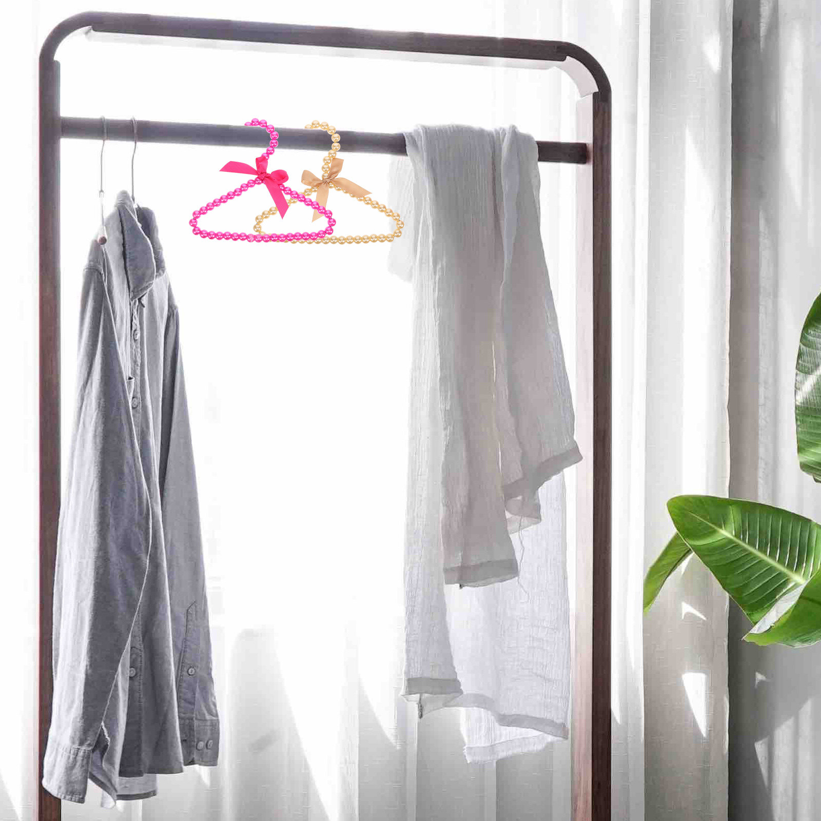 4Pcs Pearl Pet Clothes Hanger  - Baby Nursery Unisex 评论和价格
