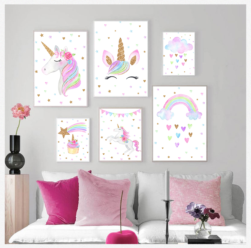 Cute Canvas Painting Nordic De - Baby Unicorn Nursery 评论和价格