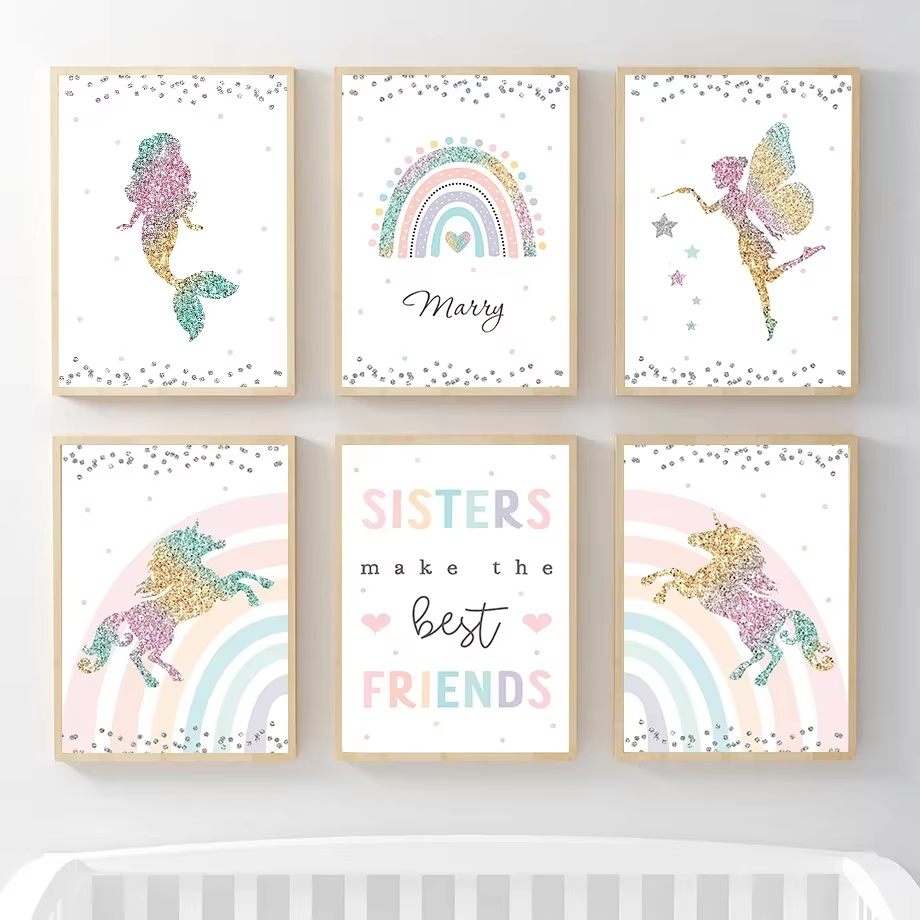 Kawaii Mermaid Angel Girl Unic - Baby Unicorn Nursery 评论和价格
