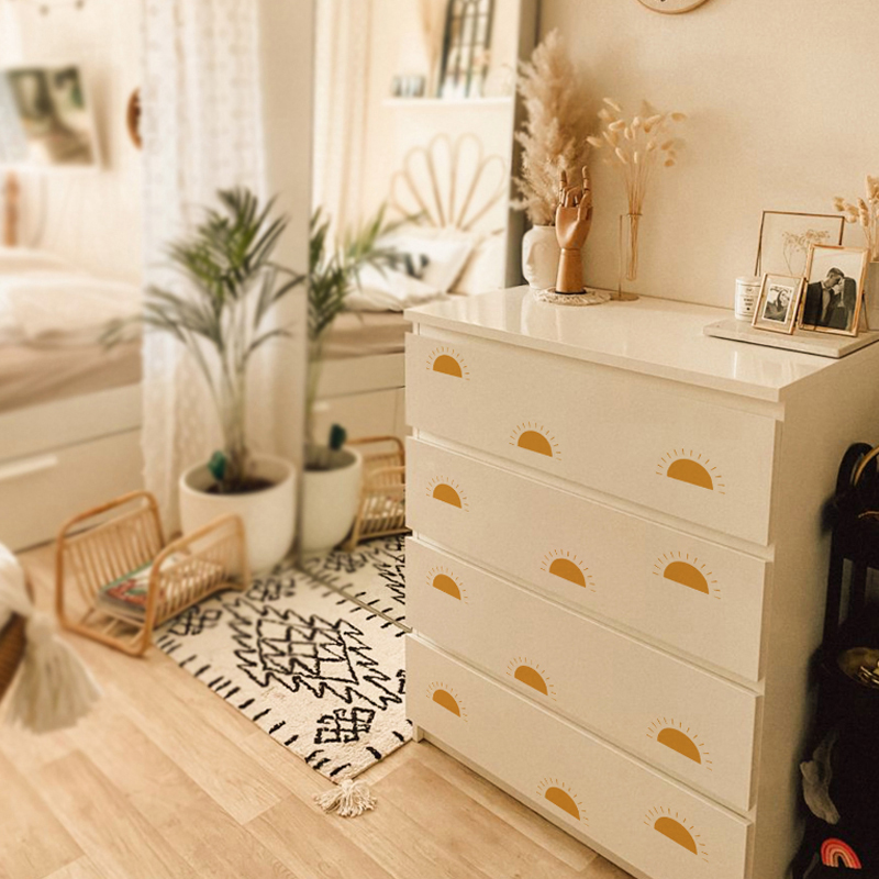 Boho Yellow Orange Half Sun Wa - Baby Nursery Yellow Walls 评论和价格