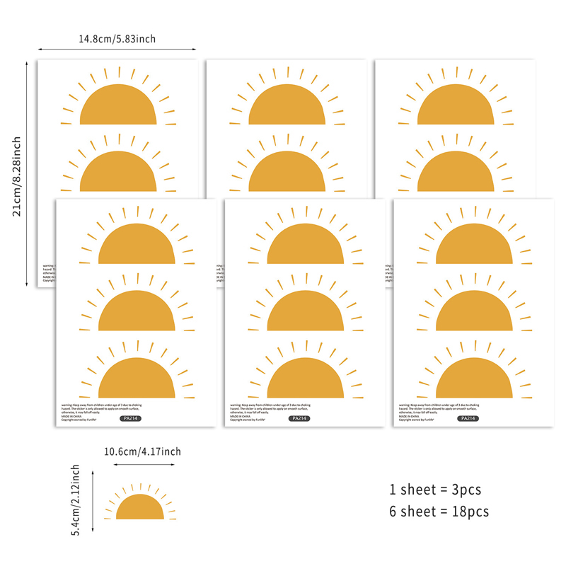 Boho Yellow Orange Half Sun Wa - Baby Nursery Yellow Walls 评论和价格