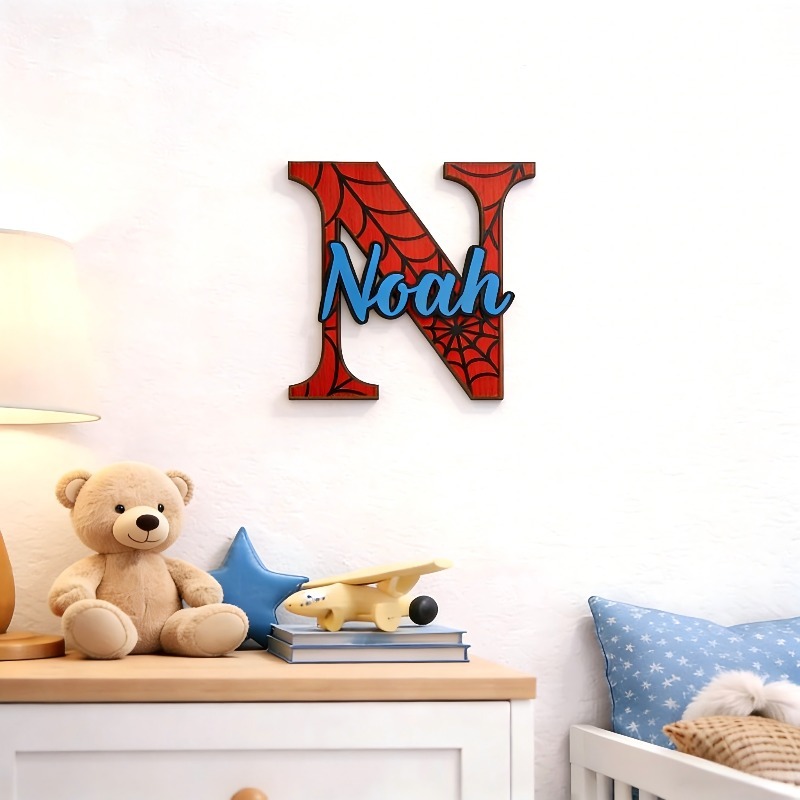 Personalized Spider‑Web Name H - Baby Nursery Name Sign 评论和价格
