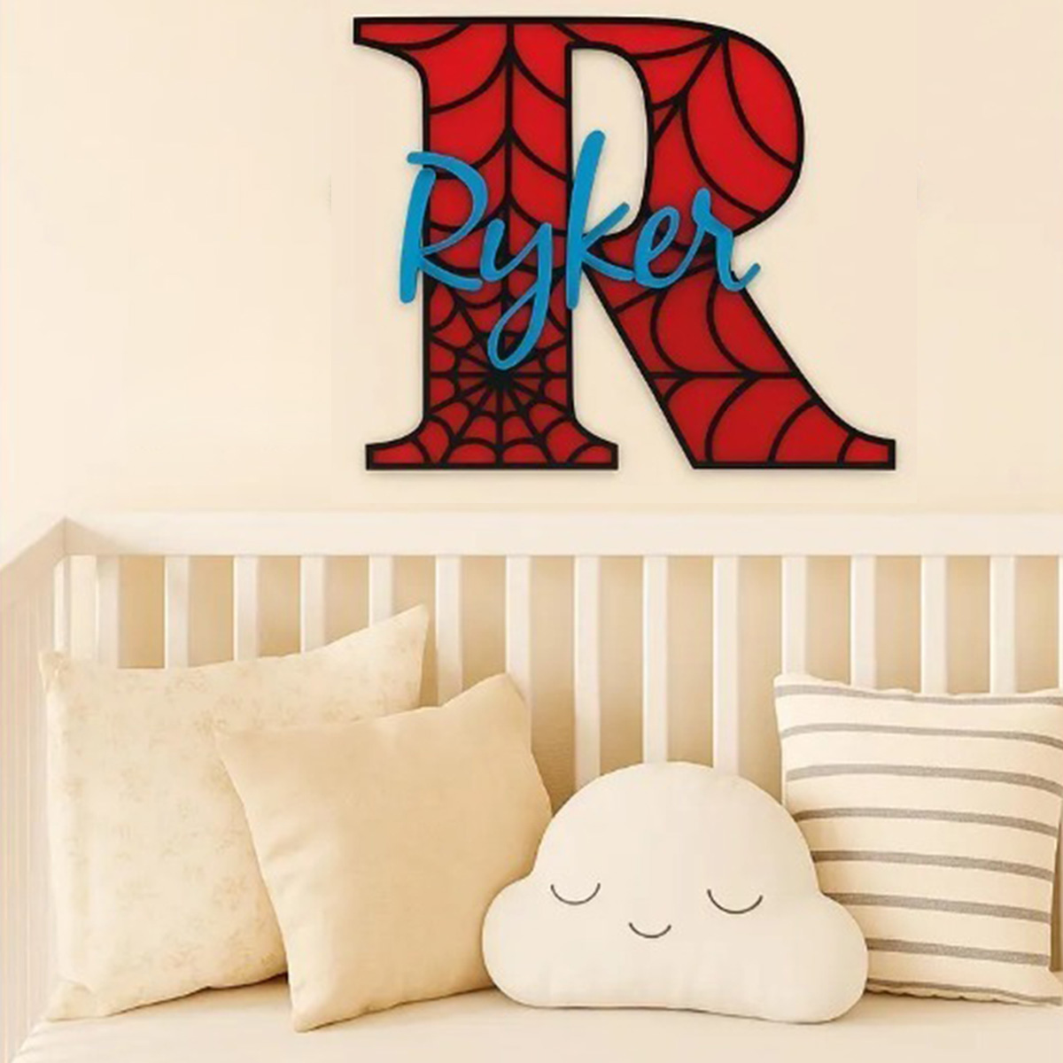 Personalized Spider‑Web Name H - Baby Nursery Name Sign 评论和价格