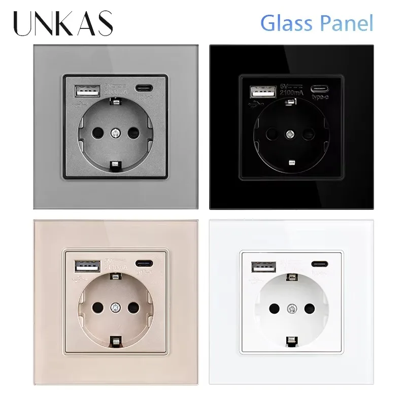 UNKAS Type-C USB Tempered Glas - Outlet Cover Childproof 评论和价格