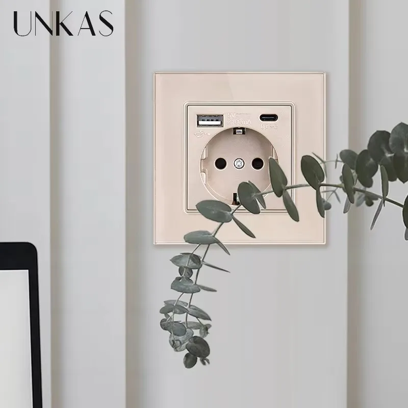 UNKAS Type-C USB Tempered Glas - Outlet Cover Childproof 评论和价格