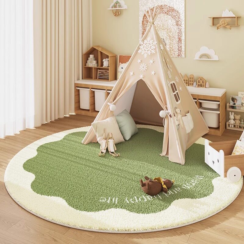 VIKAMA Cashmere-Look Round Rug - Baby Nursery Rug 评论和价格