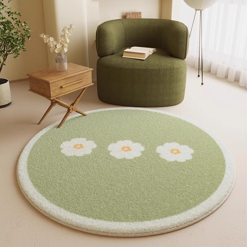 VIKAMA Cashmere-Look Round Rug - Baby Nursery Rug 评论和价格