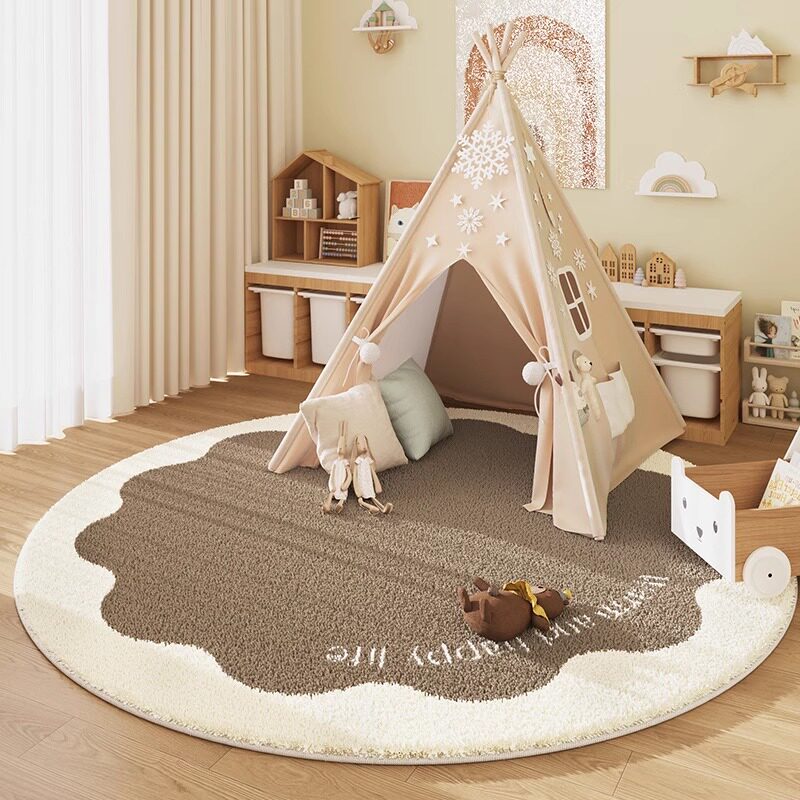 VIKAMA Cashmere-Look Round Rug - Baby Nursery Rug 评论和价格