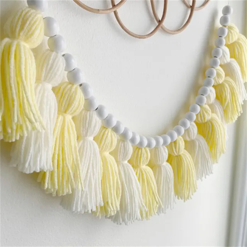 Yellow Boho Tassel Garlands Wa - Baby Nursery Yellow Walls 评论和价格