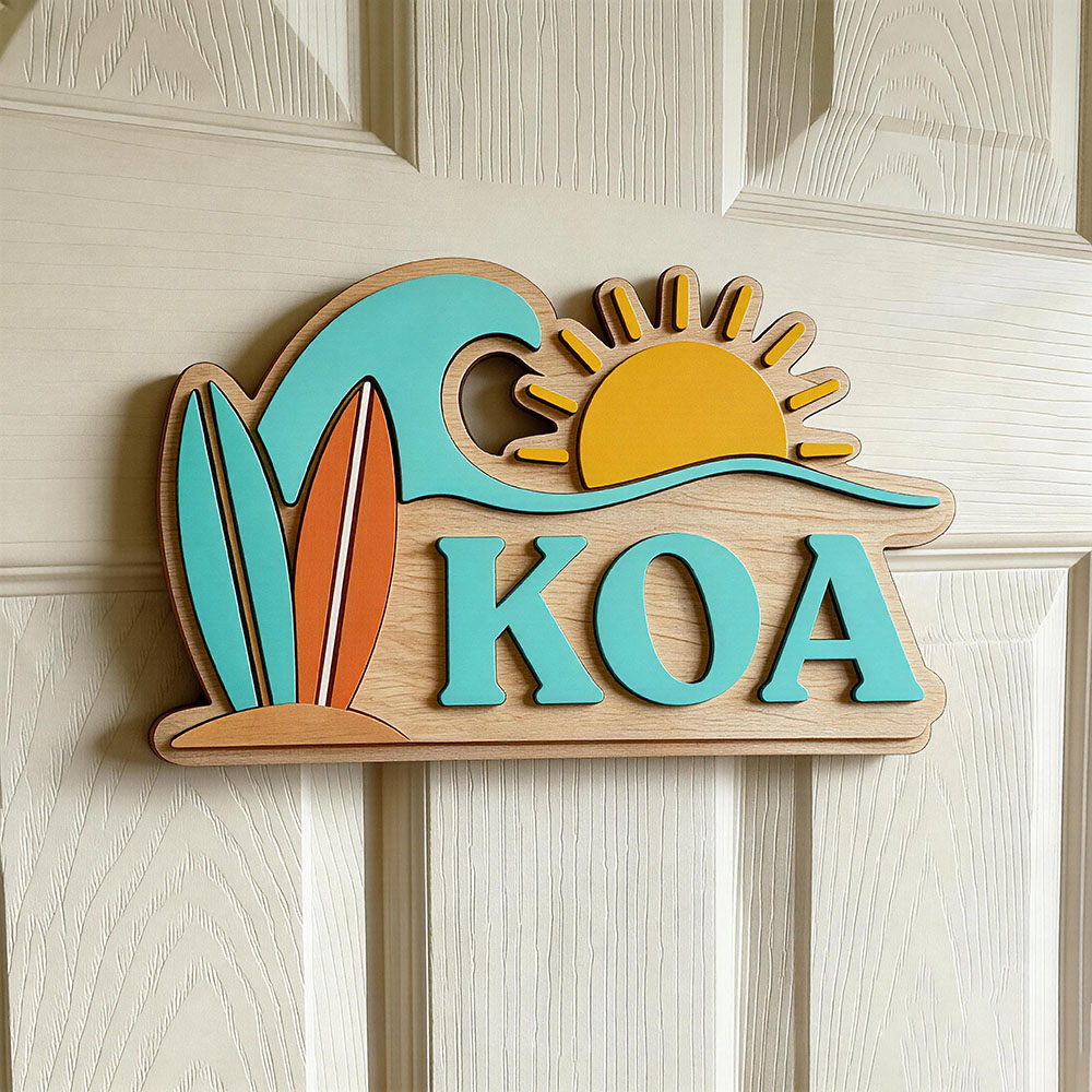 Custom Beach Wave Surfboard Su - Baby Nursery Name Sign 评论和价格