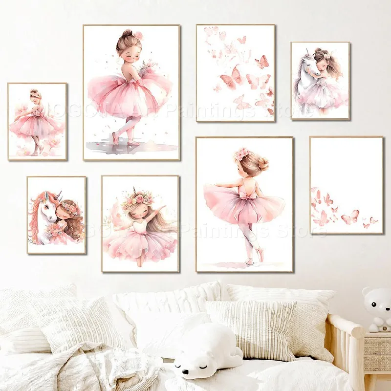 1PC--Pink Girl Unicorn Balleri - Baby Unicorn Nursery 评论和价格
